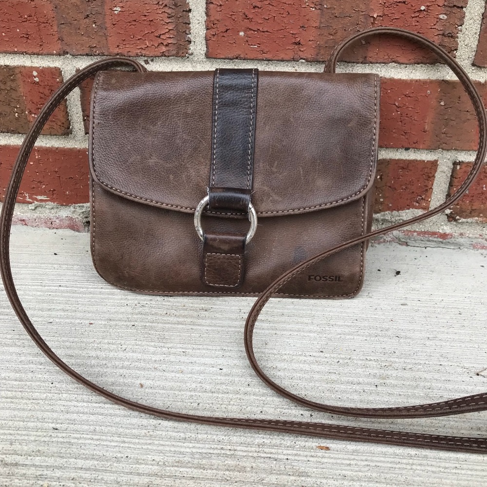 Fossil SL 8762 Brown Leather Crossbody Purse